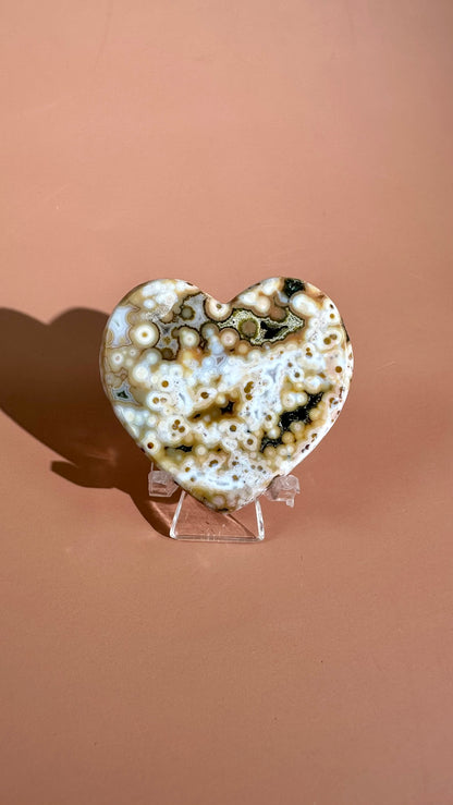 Ocean Jasper Heart Carving – Option L