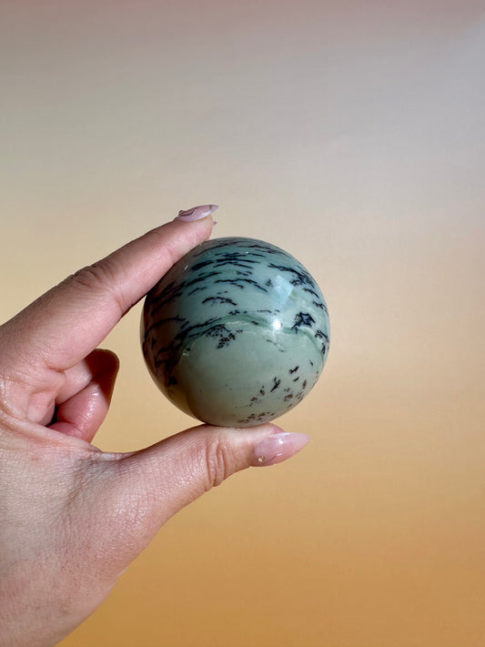 Green Picture Jasper Sphere – Option B