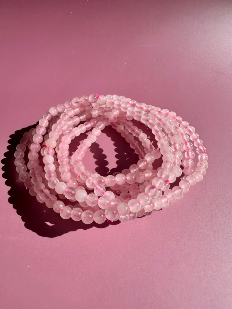 4mm Rose Quartz Bracelet