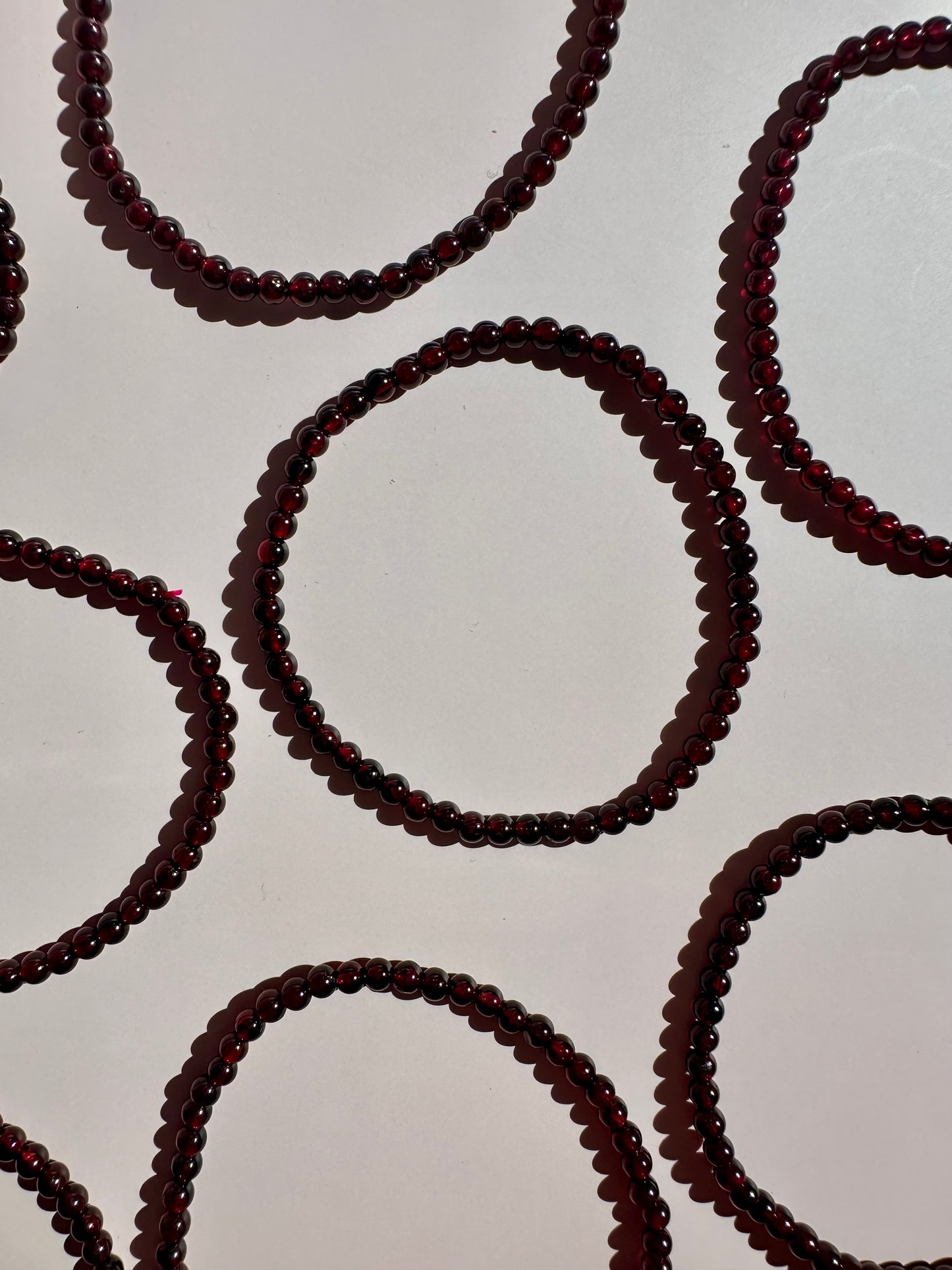 4 mm Garnet Beaded Bracelet