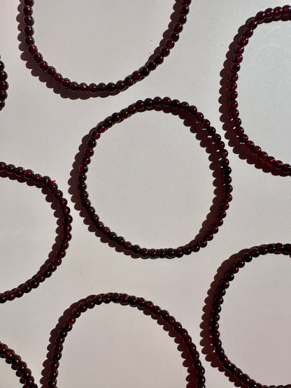 4 mm Garnet Beaded Bracelet