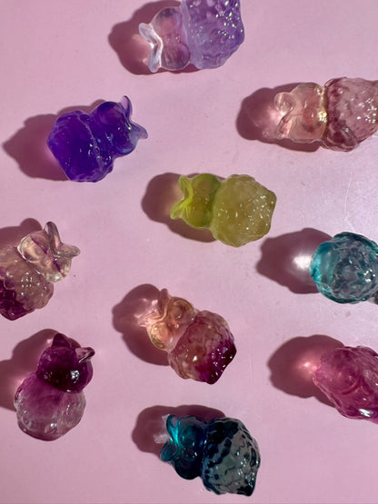 Mini Rainbow Fluorite Owl | Crystal Carving