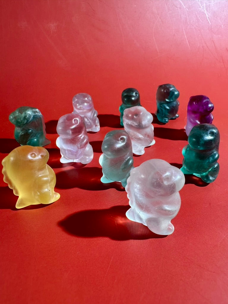 Small Rainbow Fluorite Dinosaur | Crystal Carving