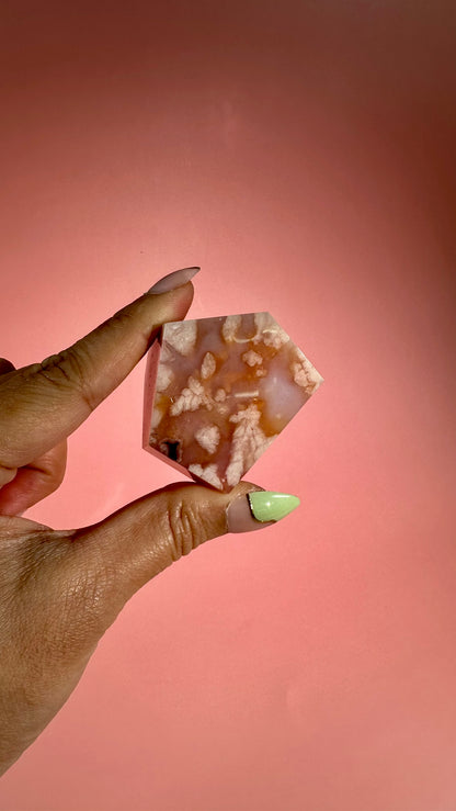 Pink Carnelian Flower Agate Gusher – Option B