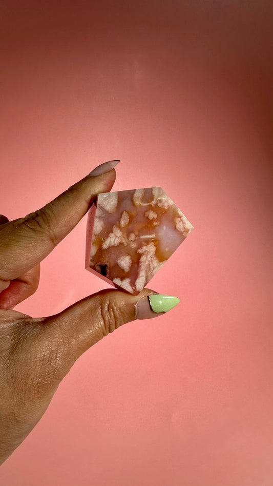 Pink Carnelian Flower Agate Gusher – Option B
