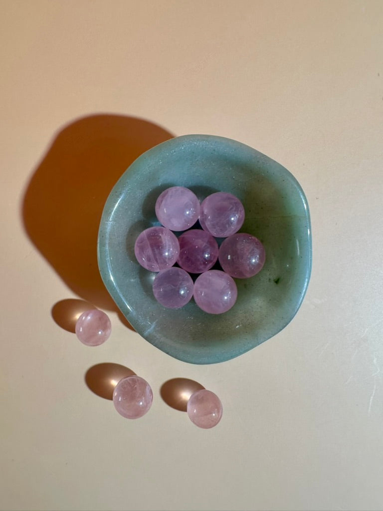 Teeny Rose Quartz Sphere | Mini Pink Crystal Sphere