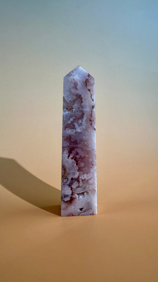 Druzy Flower Agate Obelisk – Option F