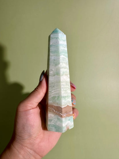 Caribbean Calcite Tower – Option C | Clarity, Harmony & Mindful Living Energy