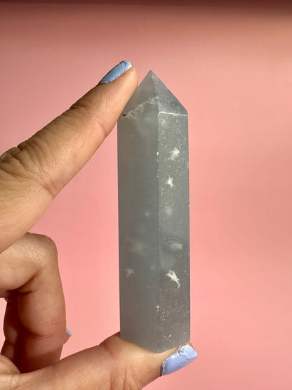 Small Peruvian Snowflake Angelite Tower