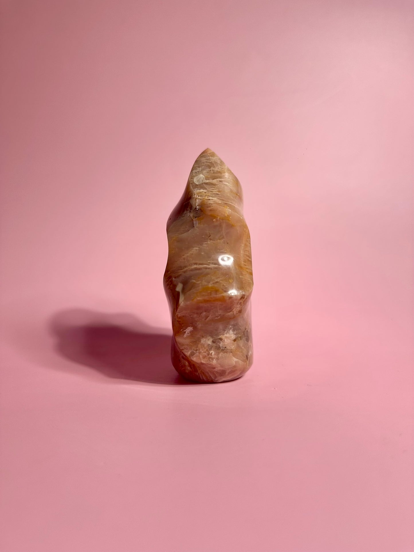 Peach Moonstone Flame – Option C | Collector Crystal, Self-Love & Gentle Transformation
