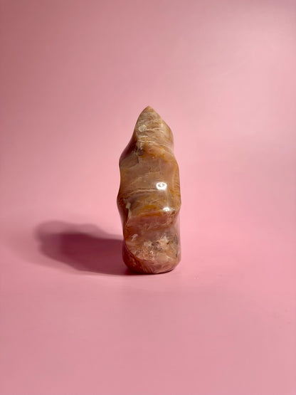Peach Moonstone Flame – Option C | Collector Crystal, Self-Love & Gentle Transformation