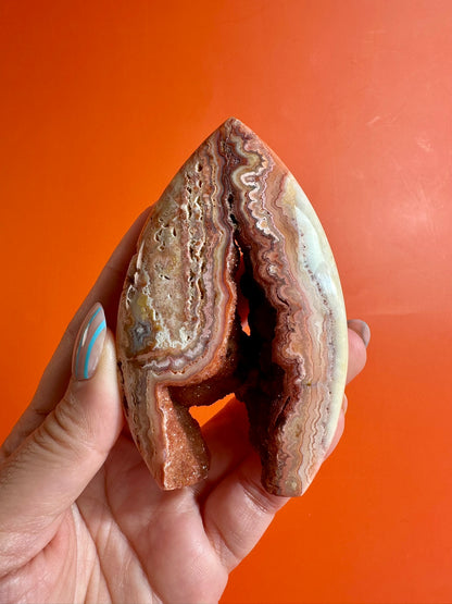 Indonesian Pink Crazy Lace Agate Flame – Option A | Joy, Emotional Healing & Self-Love Crystal