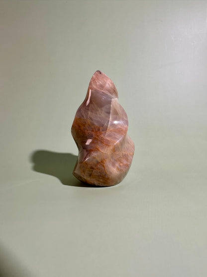 Peach Moonstone Flame – Option E | Collector Crystal, New Beginnings & Inner Peace