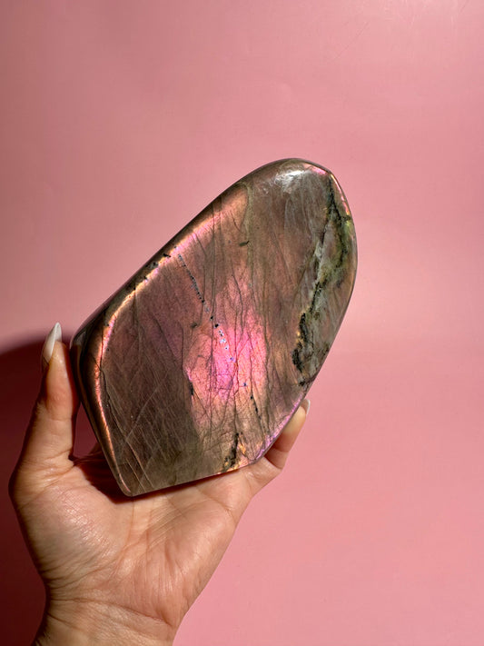 Extra Large Sunset Flash Labradorite Standing  Freeform – Option A