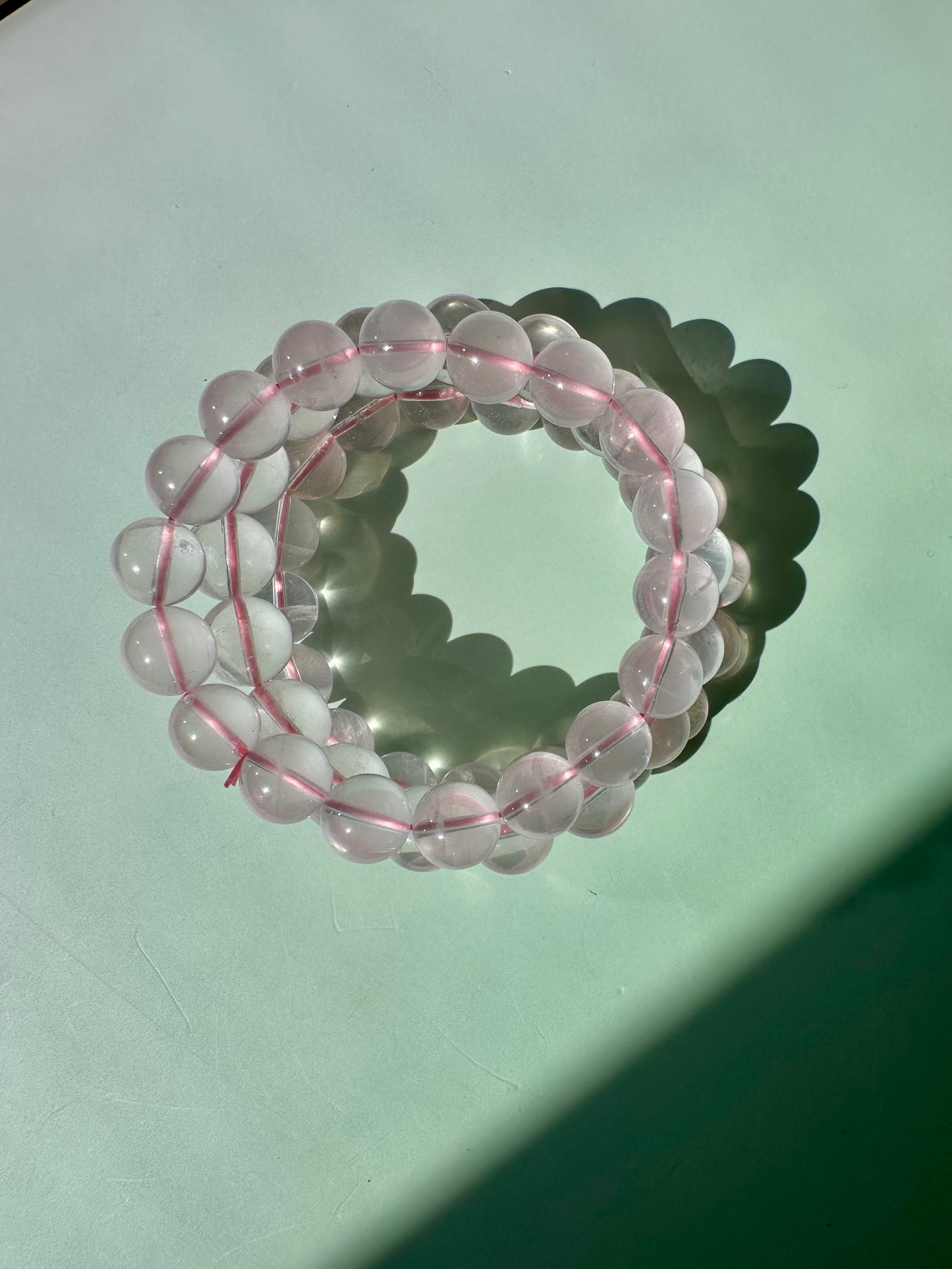 10mm Star Rose Quartz Beaded Bracelet