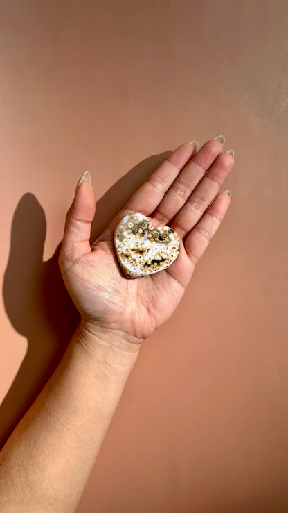 Ocean Jasper Heart Carving – Option L