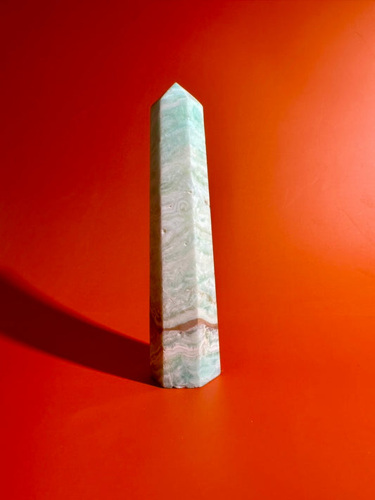 Caribbean Calcite Tower – Option E | Collector Statement Crystal, Dreamwork & Tranquility