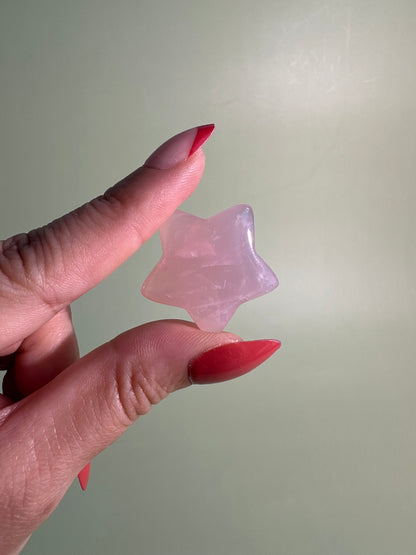 Small Rose Quartz Star | Pink Celestial Crystal Carving