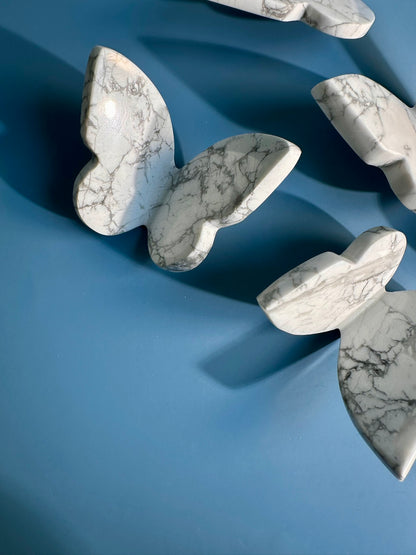 3D Howlite Butterfly Carving