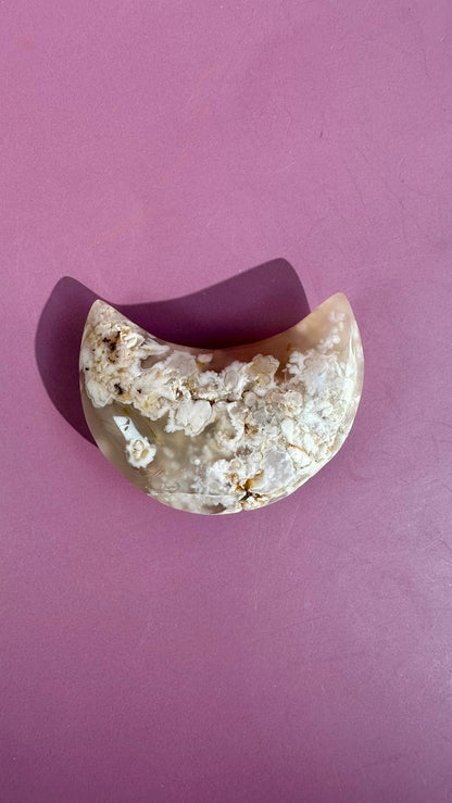 Flower Agate Crescent Moon – Option B