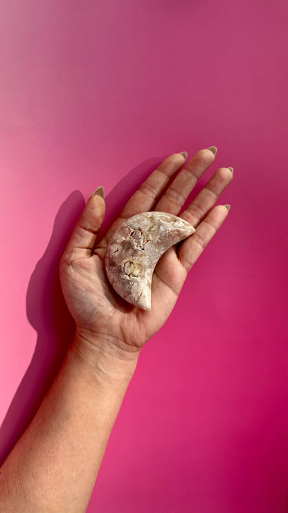Flower Agate Crescent Moon – Option H
