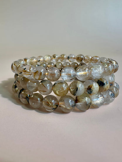 6mm Golden Rutile Quartz Beaded Bracelet