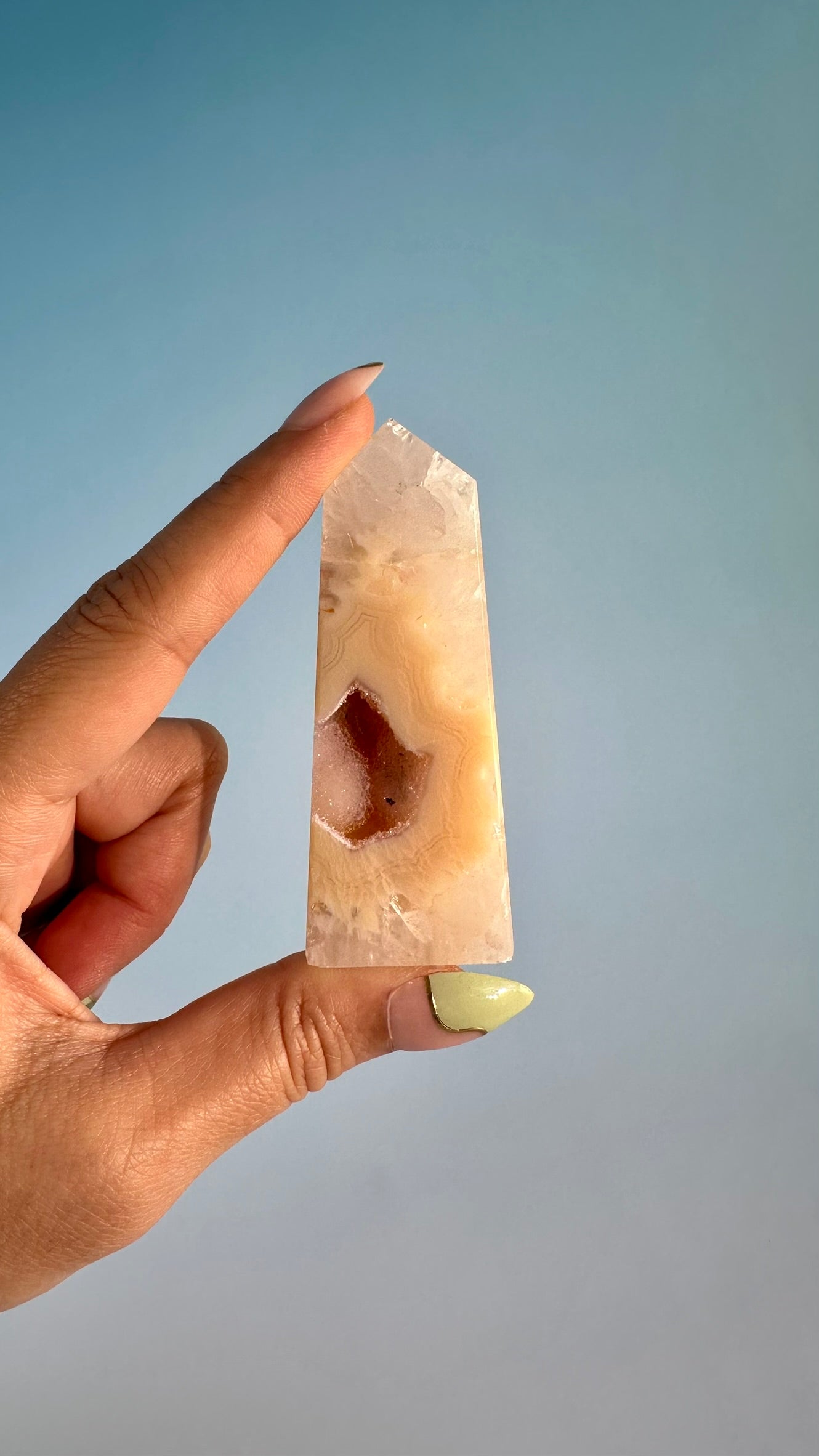 Druzy Flower Agate Obelisk – Option B