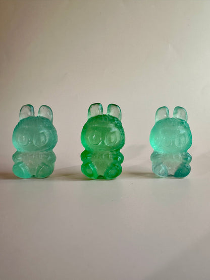 Light Green Fluorite Sitting Lafufu Kawaii Forest Spirit Figurine Carving