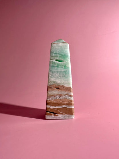 Caribbean Calcite Tower – Option A | Tranquility, Intuition & Ocean-Inspired Energy
