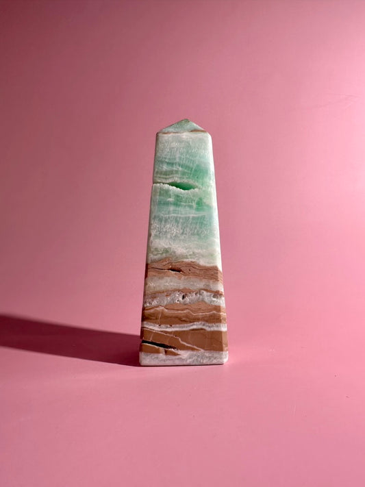 Caribbean Calcite Tower – Option A | Tranquility, Intuition & Ocean-Inspired Energy