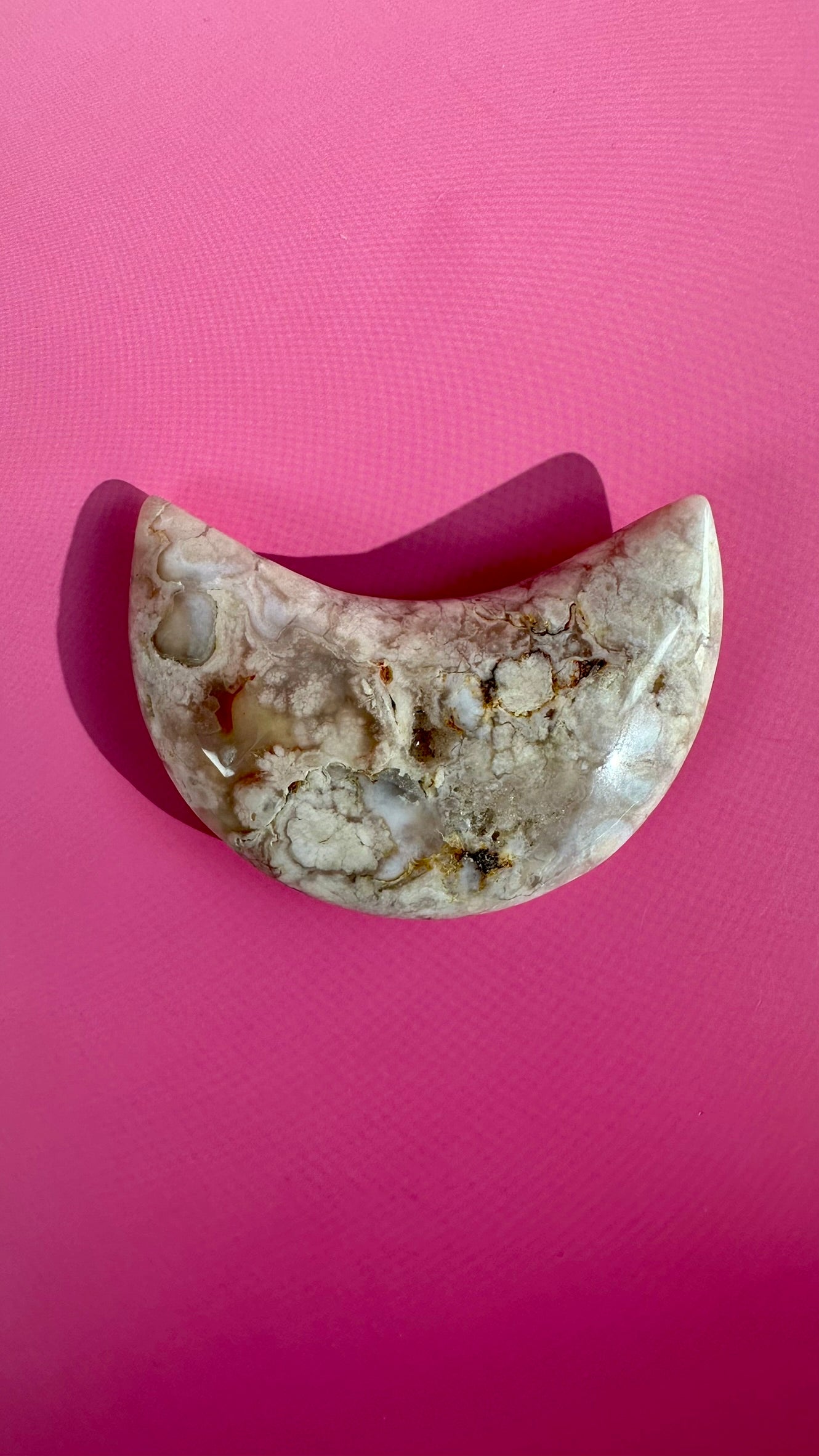 Flower Agate Crescent Moon – Option H