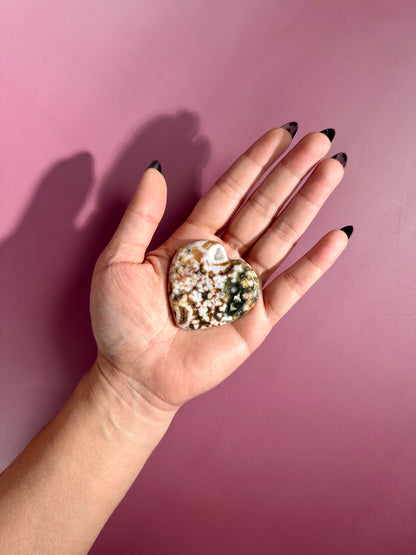 Ocean Jasper Heart Carving – D