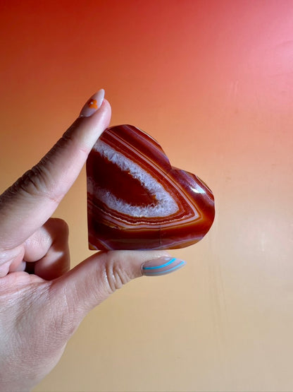Carnelian Heart – Option A | Courage, Confidence & Heartfelt Strength Crystal