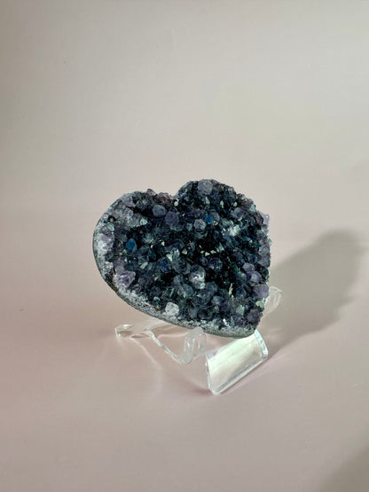 Small Druzy Amethyst Heart - A