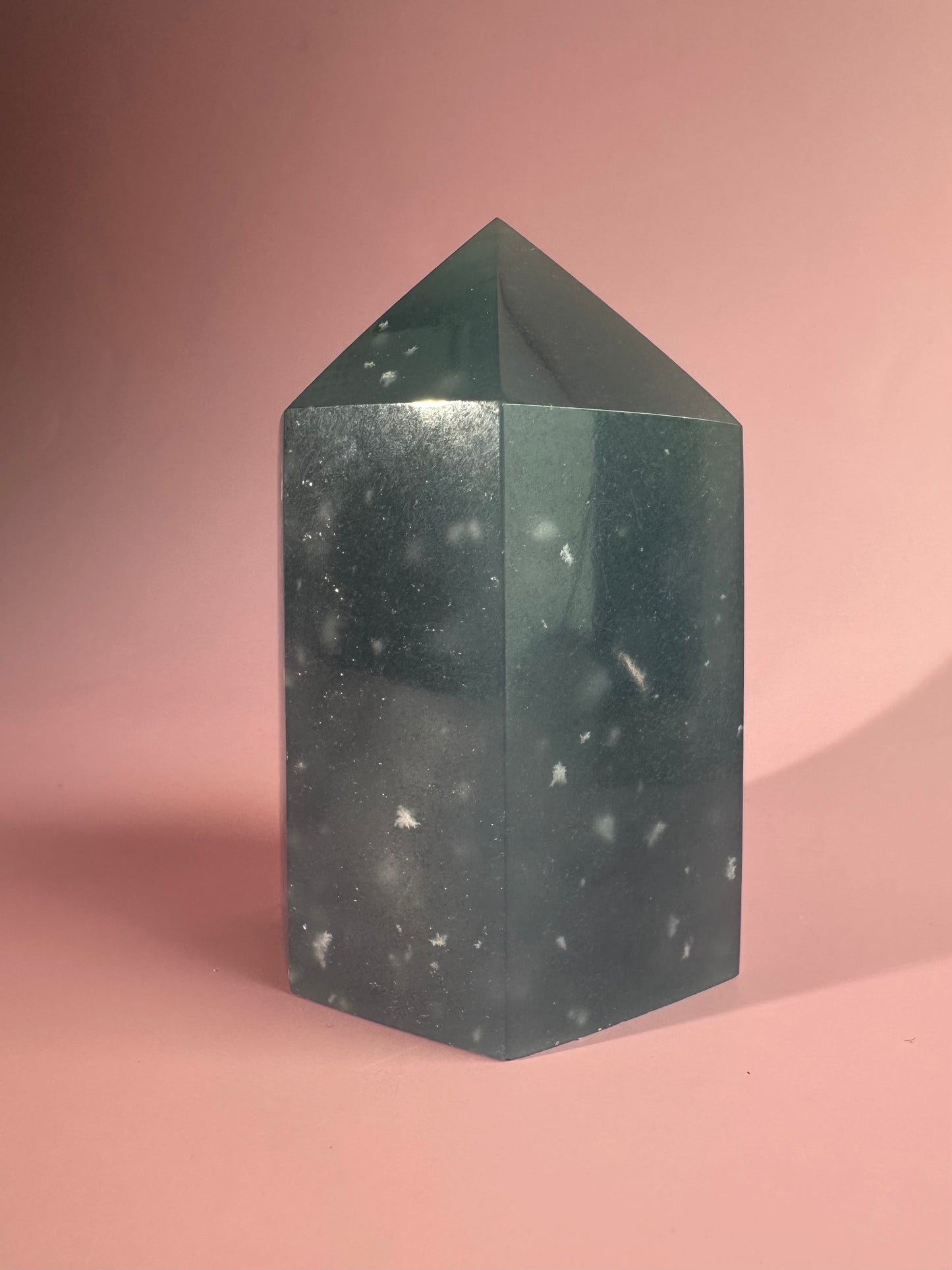 Large Peruvian Snowflake Angelite Tower - A