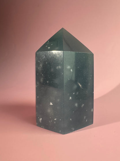 Large Peruvian Snowflake Angelite Tower - A