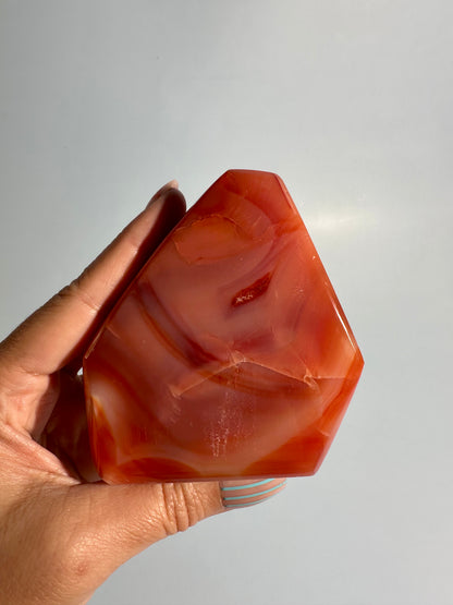 Carnelian Agate Geometric Freeform – Option I | Abundance, Determination & Prosperity Energy