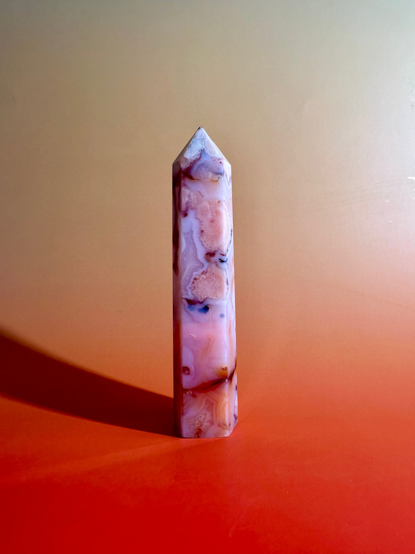 Carnelian Flower Agate Tower Option J | Confidence, Growth & Motivation Crystal