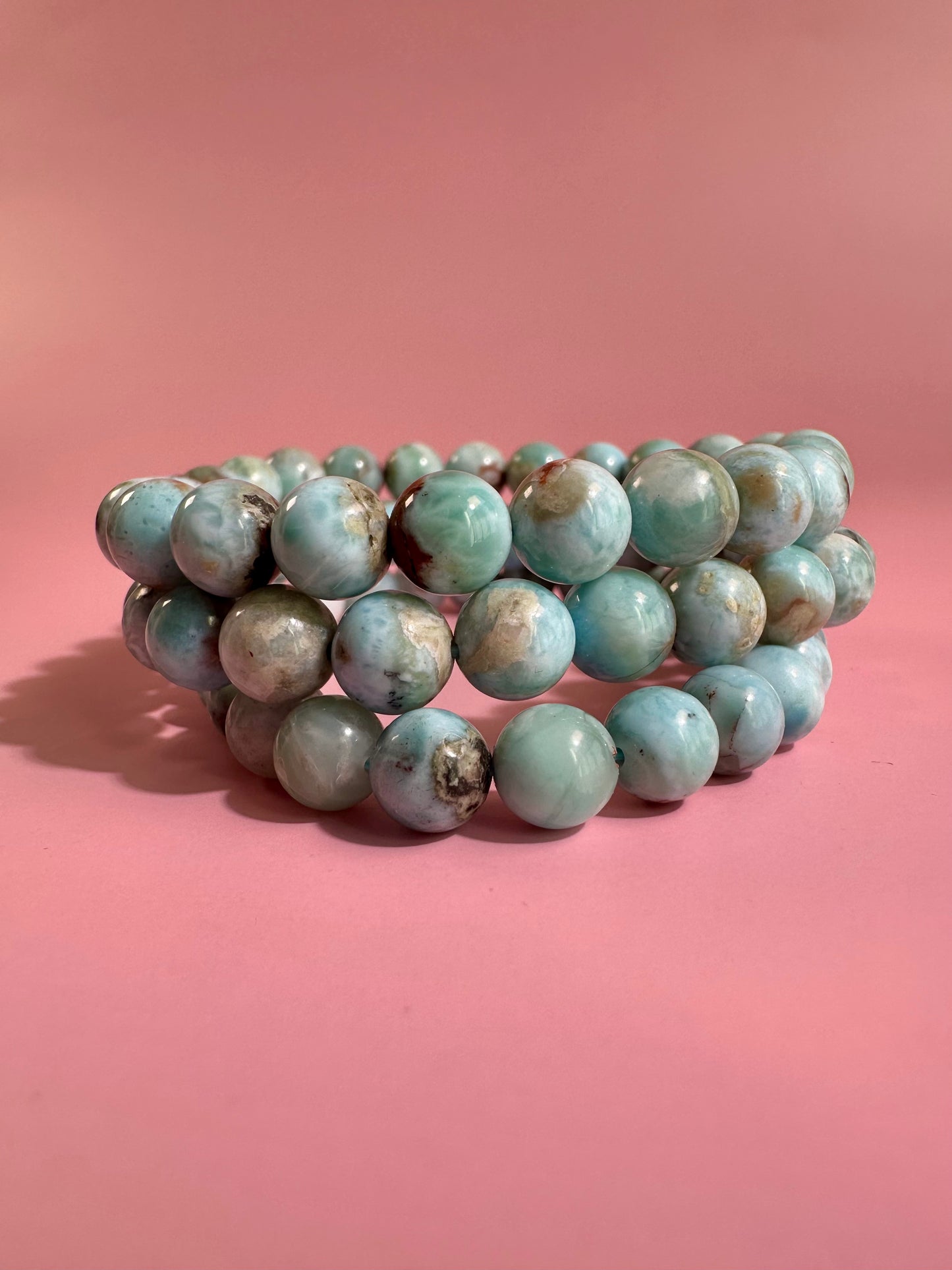 8mm Larimar Beaded Bracelet