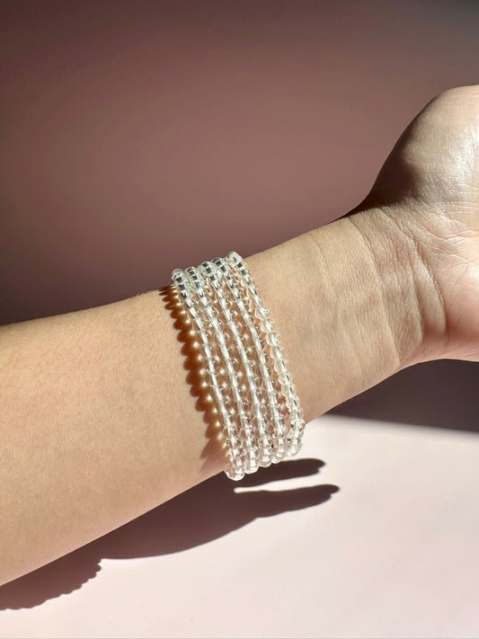 4mm Lemurian Clear Quartz Bracelet