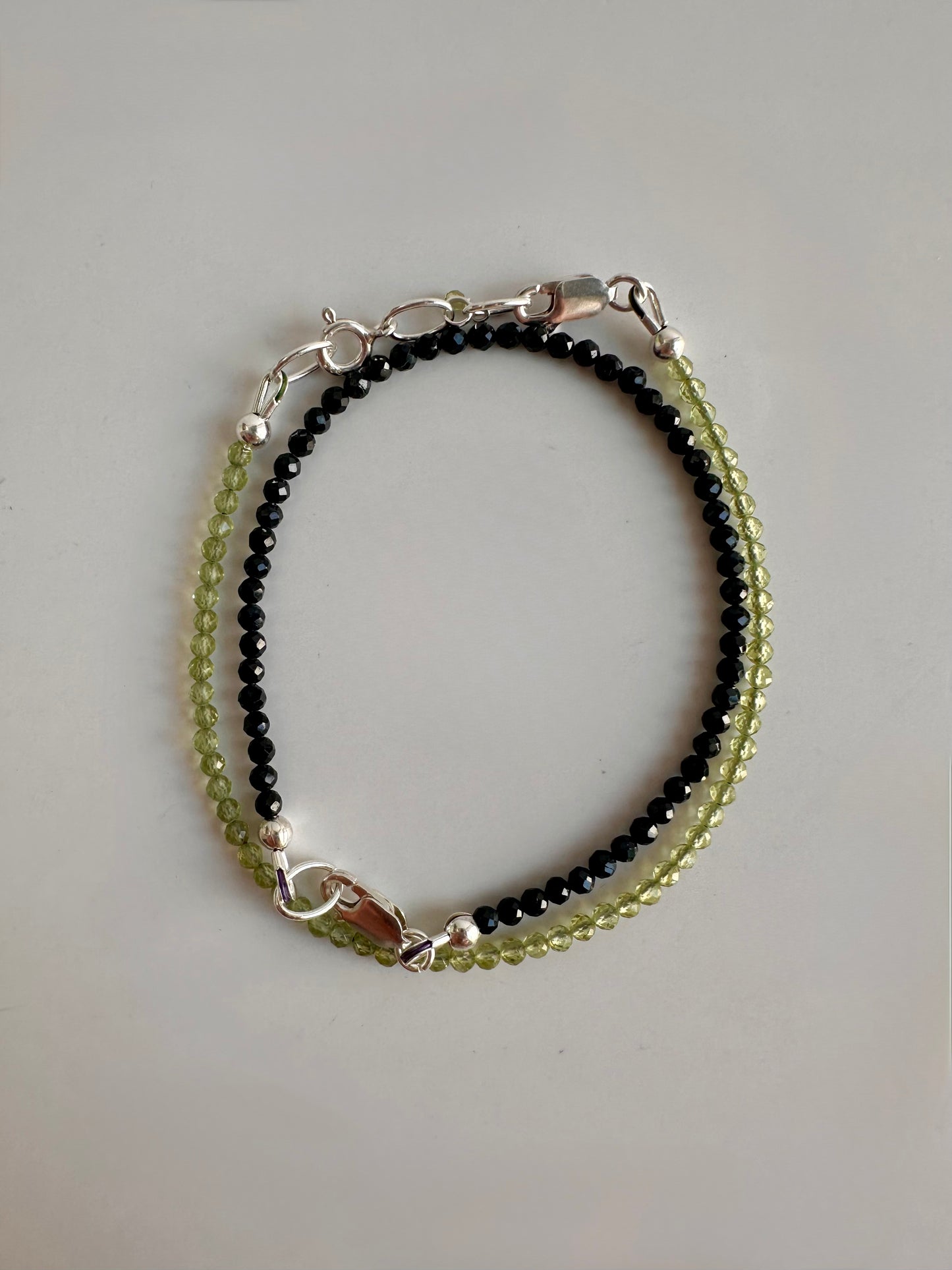 2mm Faceted Sapphire Bracelet with 925 Silver Adjustable Extender