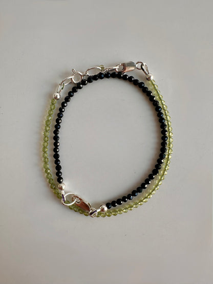 2mm Faceted Sapphire Bracelet with 925 Silver Adjustable Extender