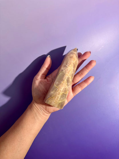 Peach Moonstone Tower – Option C | Collector Crystal, Self-Love & Gentle Transformation