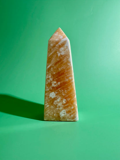 Orange Calcite Tower – Option C | Collector Crystal, Abundance & Creative Energy