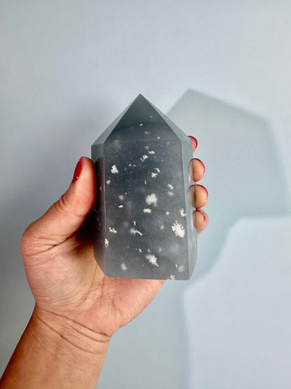 Large Peruvian Snowflake Angelite Tower - B