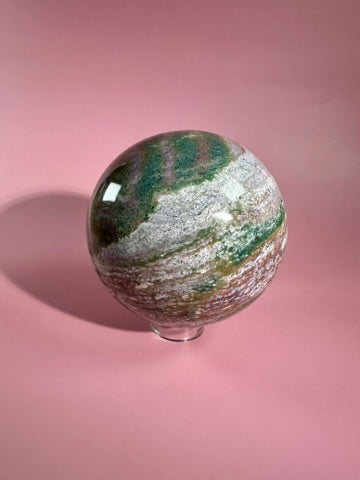Sea Jasper Sphere Statement Piece