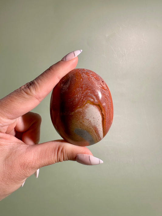 Polychrome Jasper Palm Stone – Option C