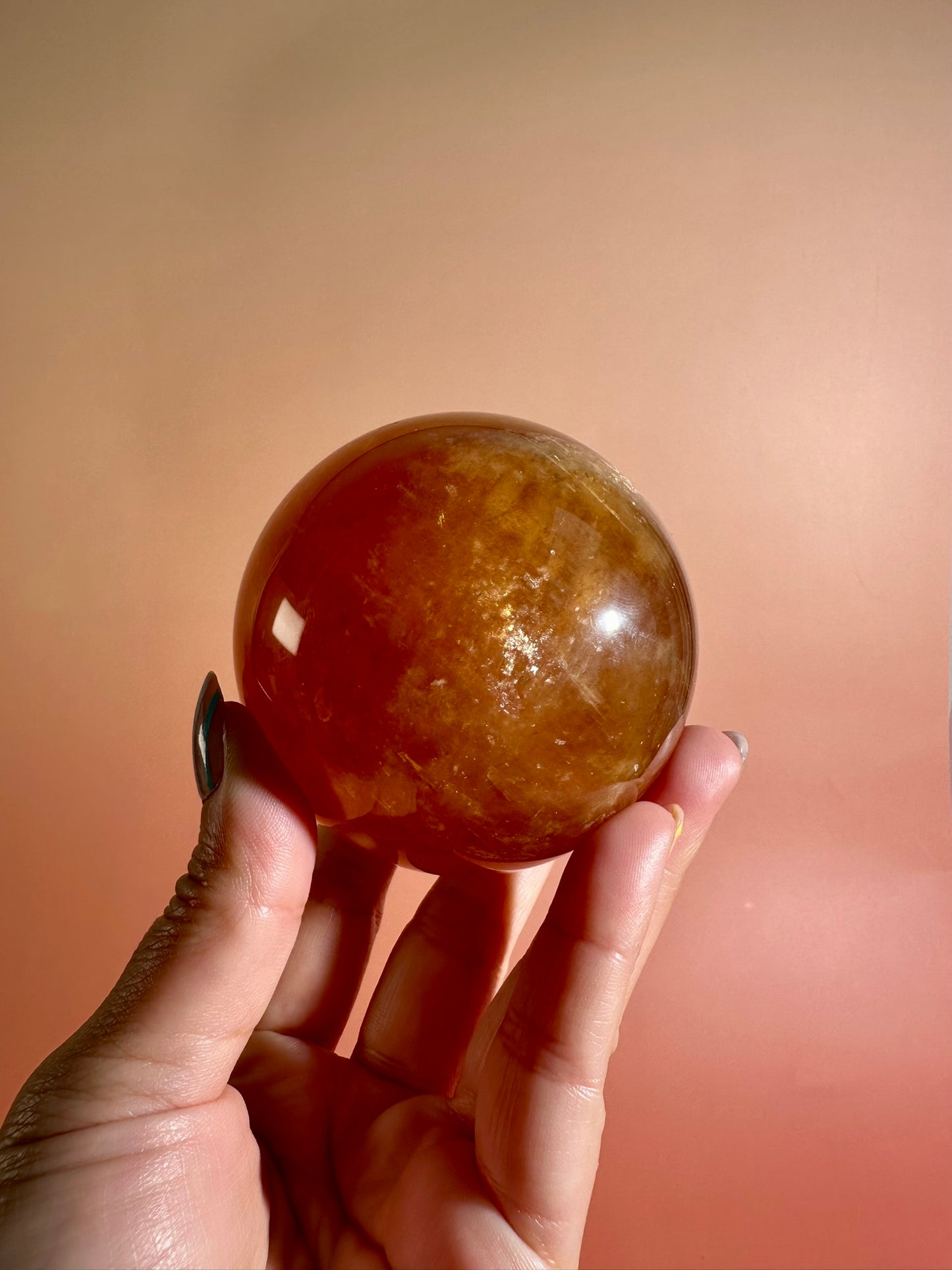Honey Calcite Sphere – Option C | Collector Crystal, Empowerment & Positive Energy