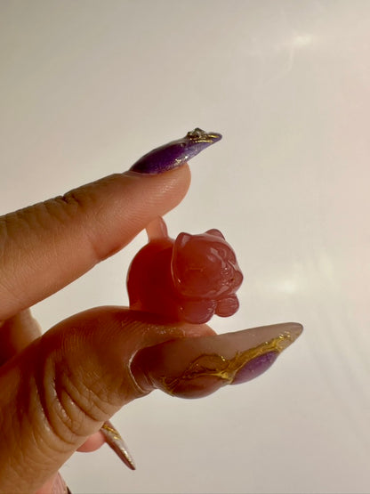 Mini Yanyuan Agate Stretching Kitty | Crystal Cat
