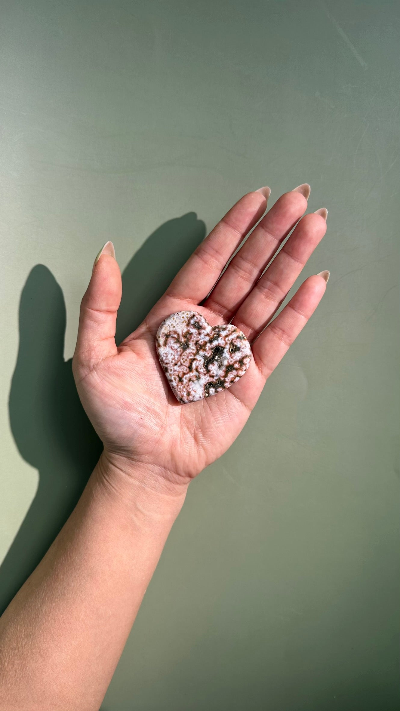 Ocean Jasper Heart Carving – Option K